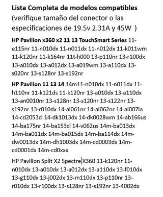 Cargador ORIGINAL 45W para HP 11 13 14 Series 19v