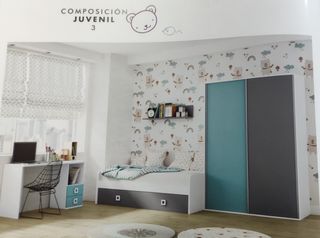 Composición de dormitorios juveniles
