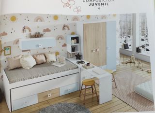 Composición de dormitorios juveniles