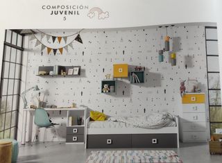 Composición de dormitorios juveniles