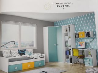 Composición de dormitorios juveniles