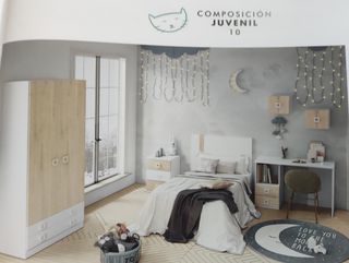 Composición de dormitorios juveniles