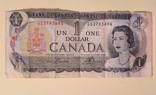 Due banconote Canada da 1 e 2 dollari