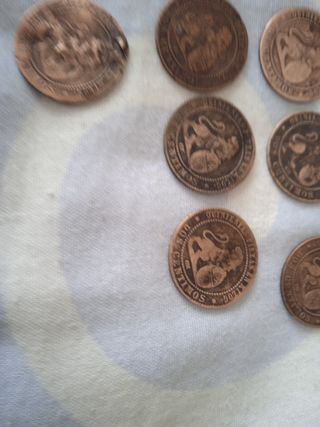 Monedas de 1 céntimo 1870