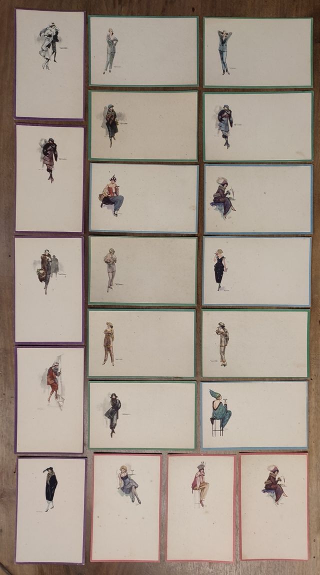 Lotto venti cartoline '900 donne illustratori vari