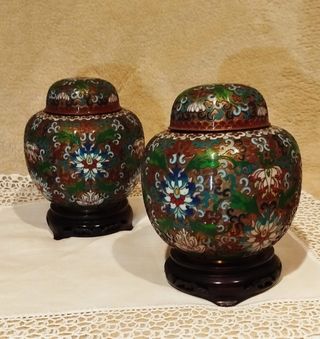 Coppia di vasi cloisonne'