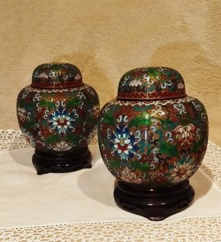 Coppia di vasi cloisonne'