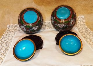 Coppia di vasi cloisonne'