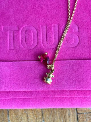 Pulsera cadena de Tous Bold Bear de oro con rubí