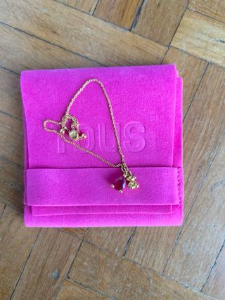 Pulsera cadena de Tous Bold Bear de oro con rubí