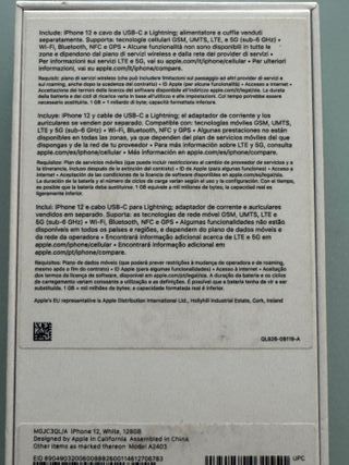 iPhone 12 blanco 128gb