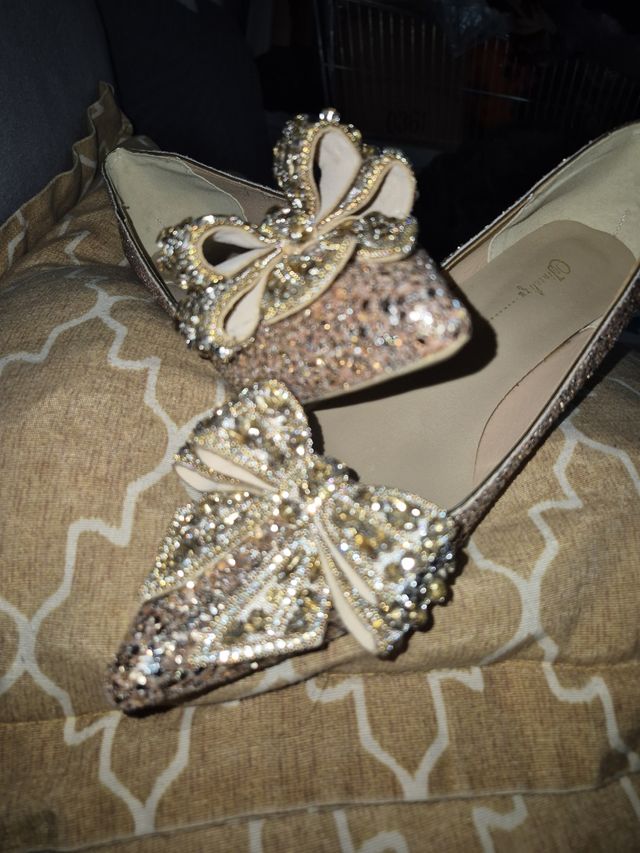 N41 Zapatos con diamantes de imitación