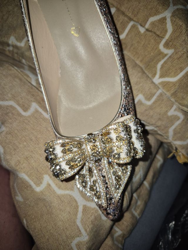 N41 Zapatos con diamantes de imitación