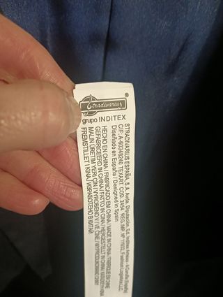 Americana de terciopelo azul, talla M.