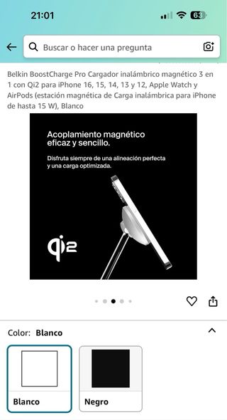 Cargador MagSafe belkin 15w