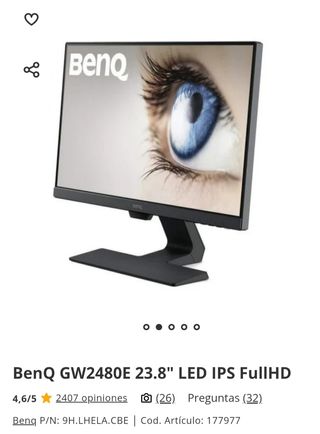 Pantalla BenQ GW2480E 23.8"