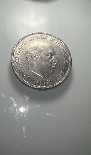 Moneda cinco pesetas 1949