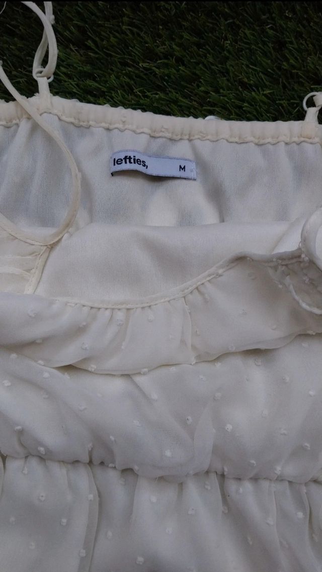 Vestido plumetti blanco hueso Lefties