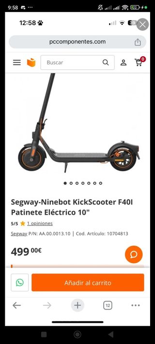 Patinete eléctrico Segway ninebot