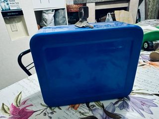 Scatola di sicurezza e porta gioie in metallo blu