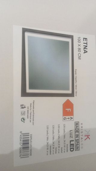 NUEVO! Espejo led baño 100x80