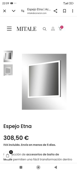 NUEVO! Espejo led baño 100x80