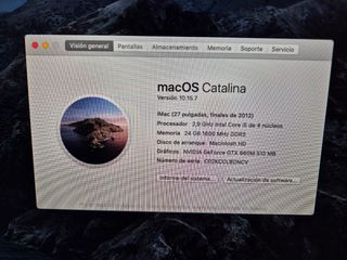 Ordenador Imac i5 27" 