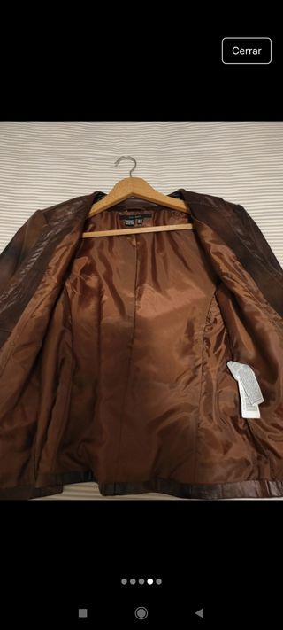 Cazadora piel mujer Zara