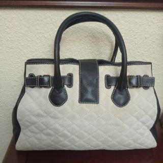 Bolso beige marrón de piel de Purificación García