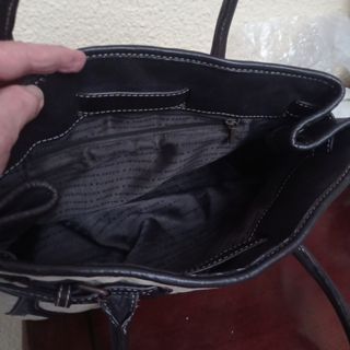 Bolso beige marrón de piel de Purificación García