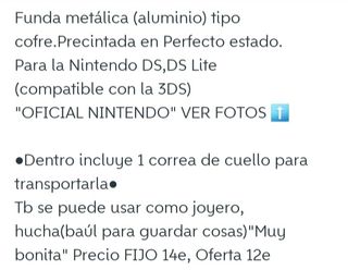 NUEVO OFICIAL.Funda metálica Ds,DSi,3DS,DS Lite 