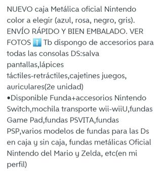 NUEVO OFICIAL.Funda metálica Ds,DSi,3DS,DS Lite 