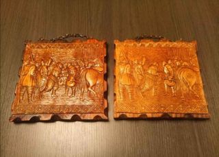 Antiguos Cuadros Cuero Repujado