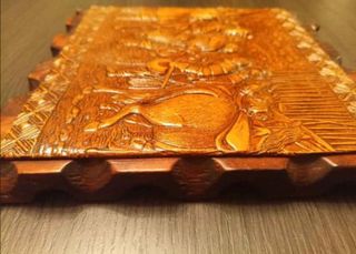 Antiguos Cuadros Cuero Repujado