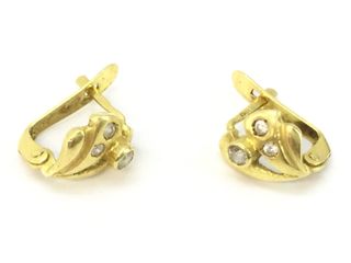 pendientes oro 18k con piedra con circonita