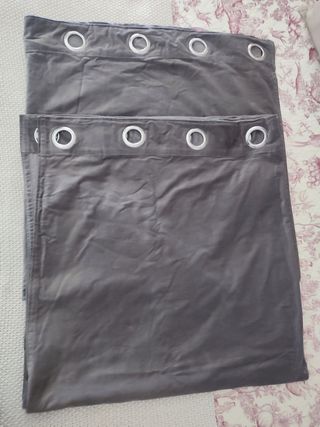 2 Cortinas terciopelo gris