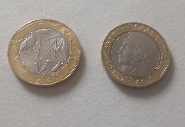 #moneta #bimetallica 1000 lire Europa con errore