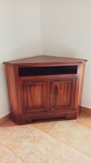 Mueble TV esquinero cerezo macizo