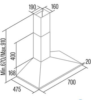 Campana extractora 70 cm.