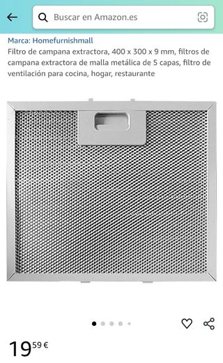 Filtro campana extractora 