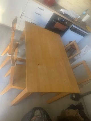 Juego de 4 sillas madera pino