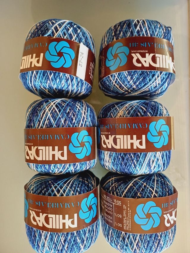 6 gomitoli di cotone sfumato. Phildar