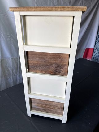 Cassettiera vintage da bagno/cucina a 4 cassetti