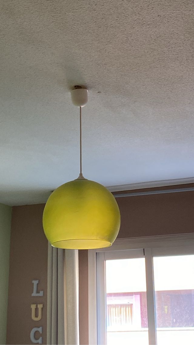 Lampara globo cristal verde