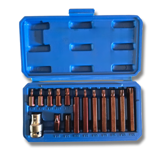 ✅ Juego 15 puntas TORX + maletín y vaso adaptador