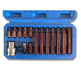 ✅ Juego 15 puntas TORX + maletín y vaso adaptador