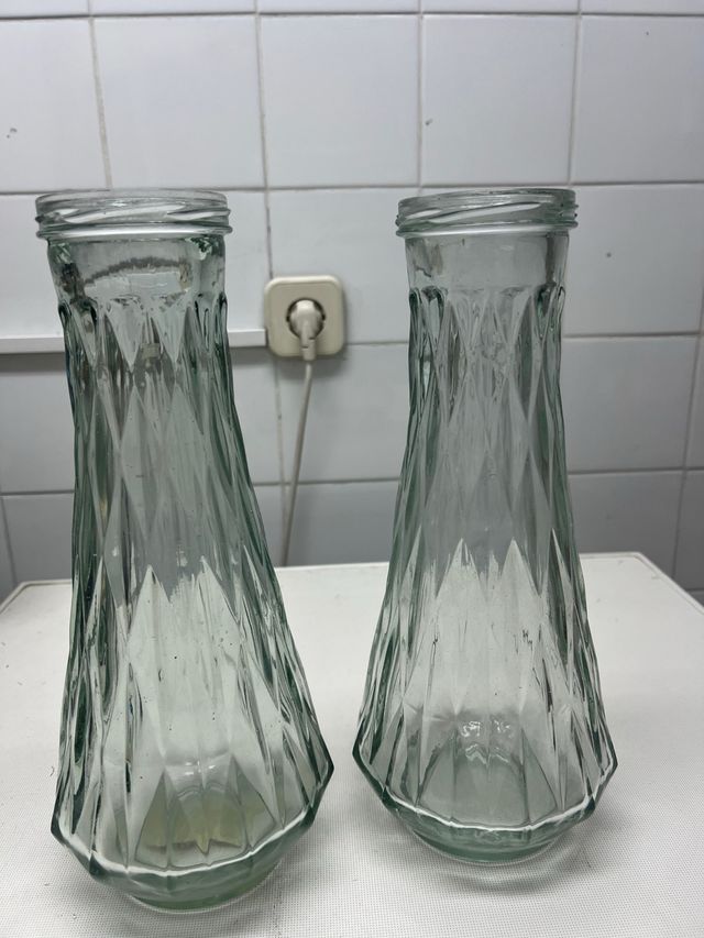 Jarrones labrados cristal