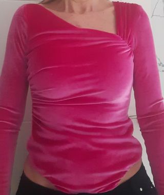 Body terciopelo fucsia de Zara