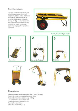 BANCO TRABAJO-ESCALERA-CARRETILLA MEJOR QUE MACC