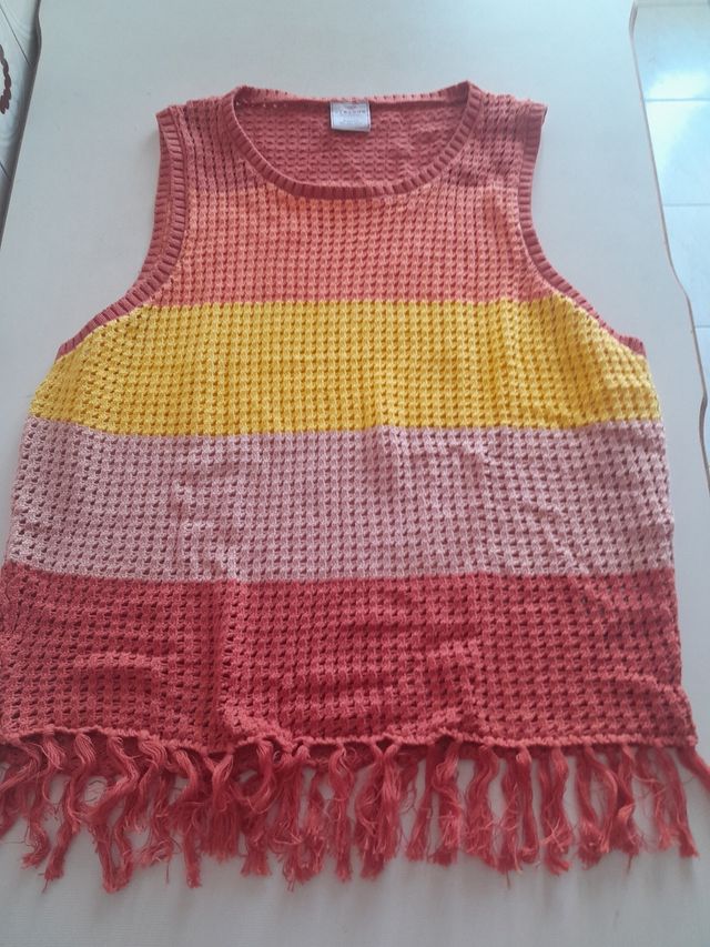 Chaleco flecos hombre multicolor